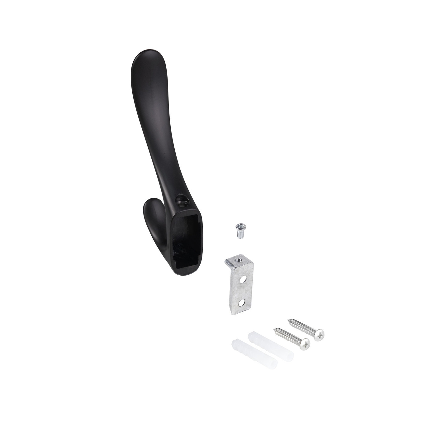 Крючок мебельный двухрожковый ROMA черный матовый AKS 104205