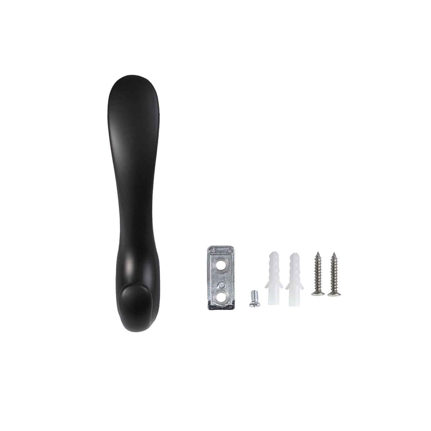 Крючок мебельный двухрожковый ROMA черный матовый AKS 104205