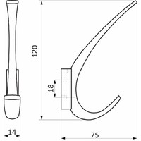 Крючок мебельный двухрожковый SKY хром AKS 81523