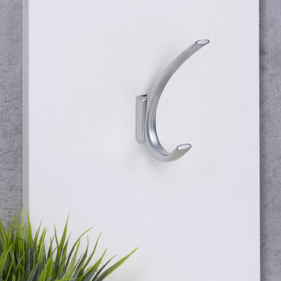 Крючок мебельный двухрожковый SKY хром матовый AKS 81525