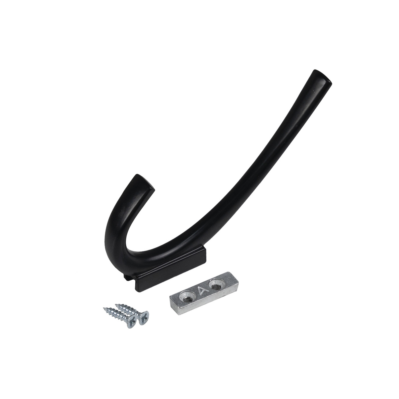 Крючок мебельный двухрожковый SKY черный AKS 81524