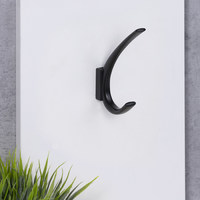 Крючок мебельный двухрожковый SKY черный AKS 81524