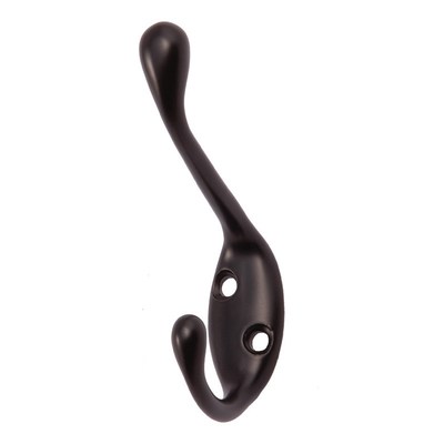Крючок мебельный двухрожковый VIOL черный AKS 56825