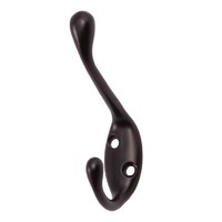 Крючок мебельный двухрожковый VIOL черный AKS 56825