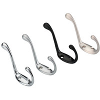 Крючок мебельный двухрожковый VIOL черный AKS 56825