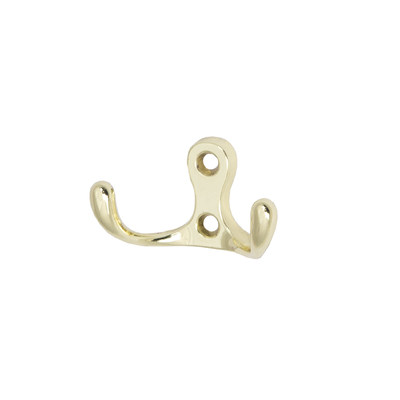 Крючок мебельный двухрожковый WP19 золото AKS 94663