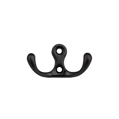 Крючок мебельный двухрожковый WP19 черный матовый AKS 94826