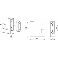 Крючок мебельный однорожковый BENZ хром матовый AKS 80663