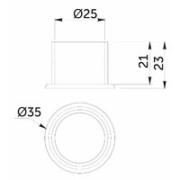 Заглушка наружная 514 d25, черный AKS 19119