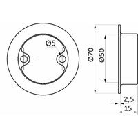 Крепление трубы d50мм к столешнику Z-184/C (скрытое крепление), хром AKS 12124