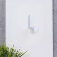 Крючок мебельный однорожковый KING белый матовый AKS 90278