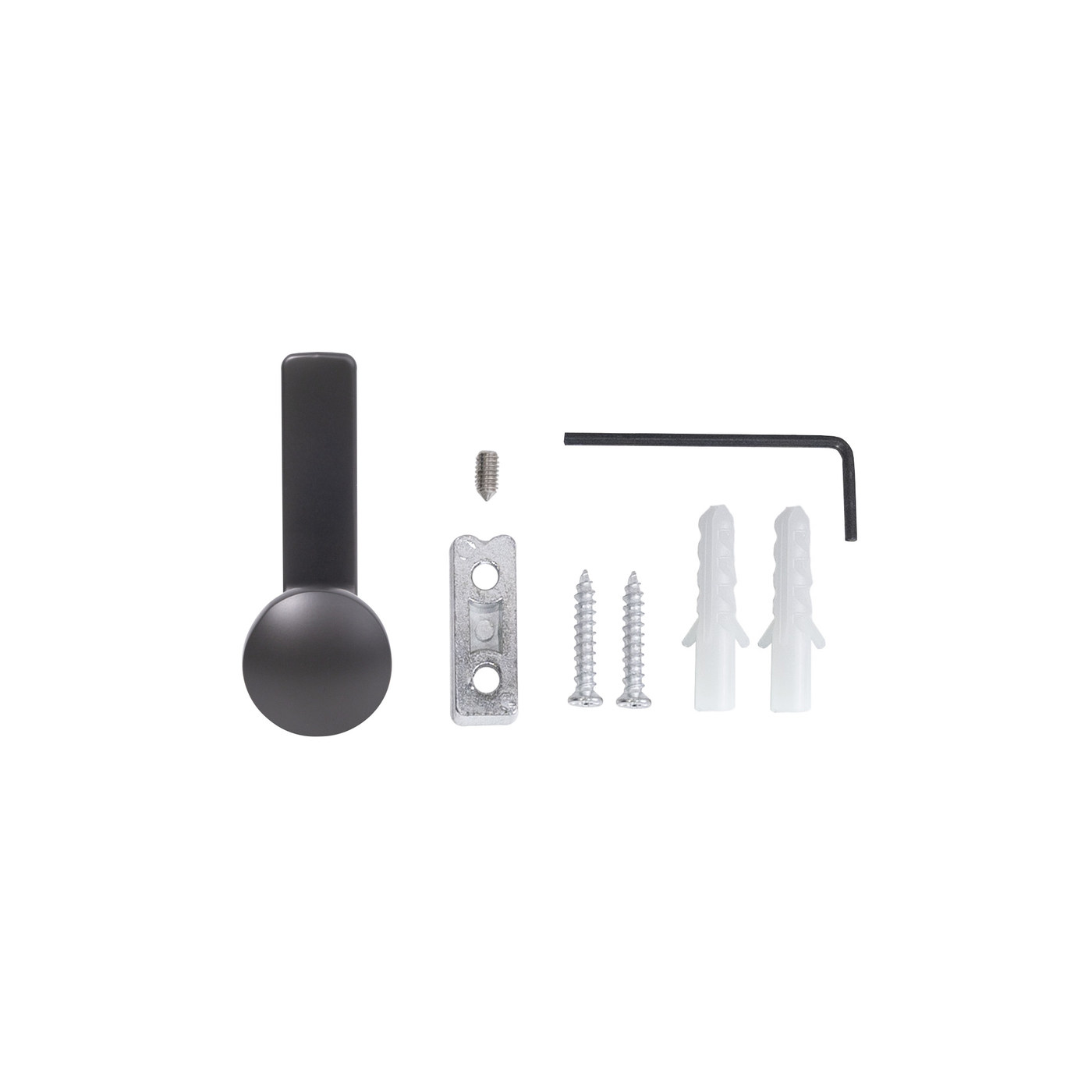 Крючок мебельный однорожковый KING графит AKS 90277