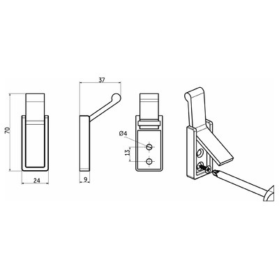 Крючок мебельный однорожковый KLICK черный матовый AKS 90292