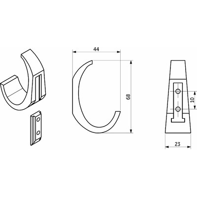 Крючок мебельный однорожковый MYHITO брашированное золото AKS 104197