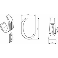 Крючок мебельный однорожковый MYHITO черный матовый AKS 104200