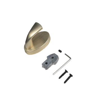 Крючок мебельный однорожковый QUEEN брашированное золото AKS 90287