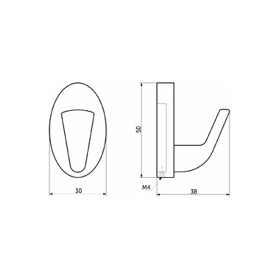 Крючок мебельный однорожковый QUEEN брашированное золото AKS 90287