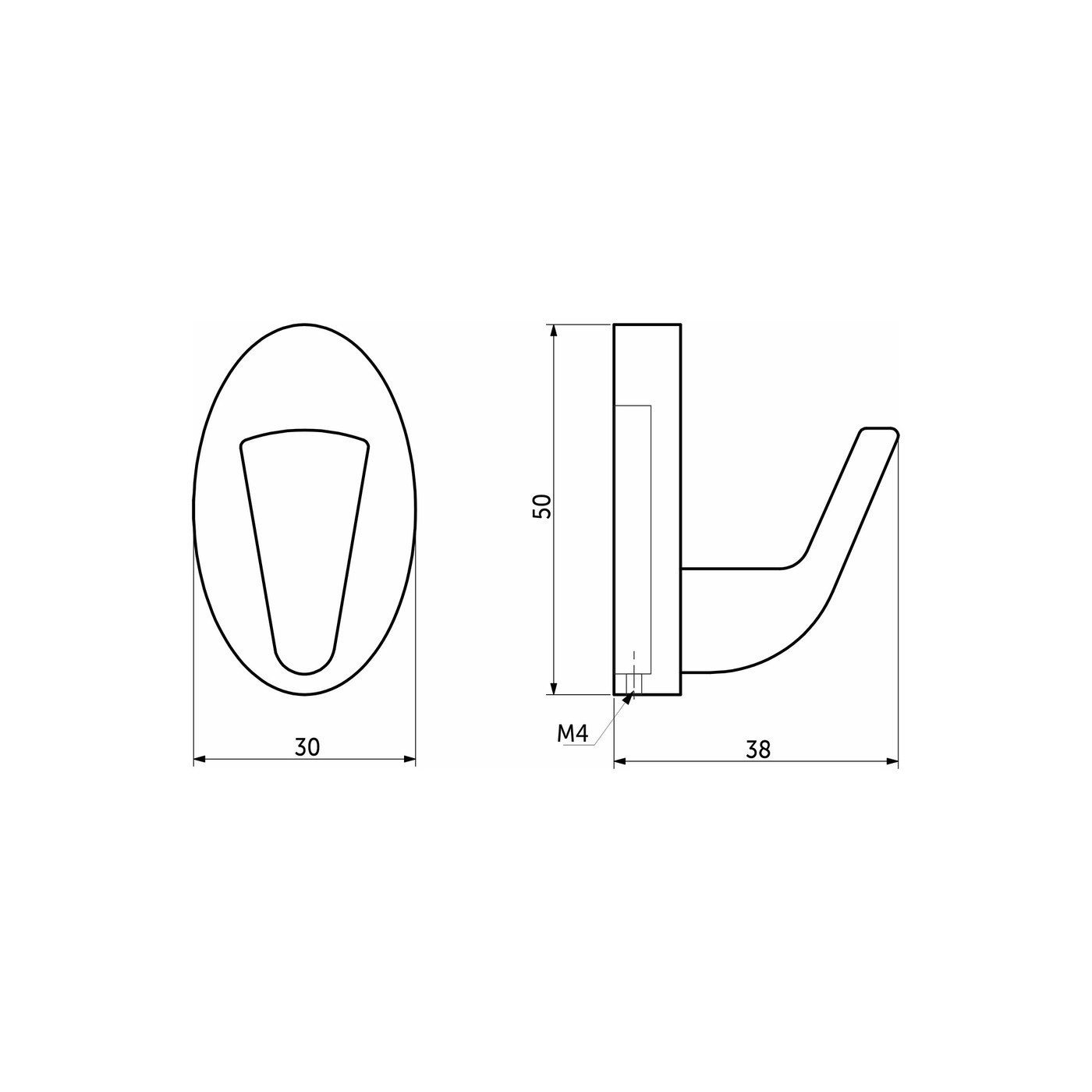 Крючок мебельный однорожковый QUEEN брашированное золото AKS 90287