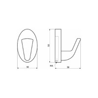 Крючок мебельный однорожковый QUEEN брашированное золото AKS 90287