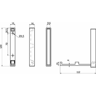 Крючок мебельный однорожковый STEP хром матовый AKS 90290