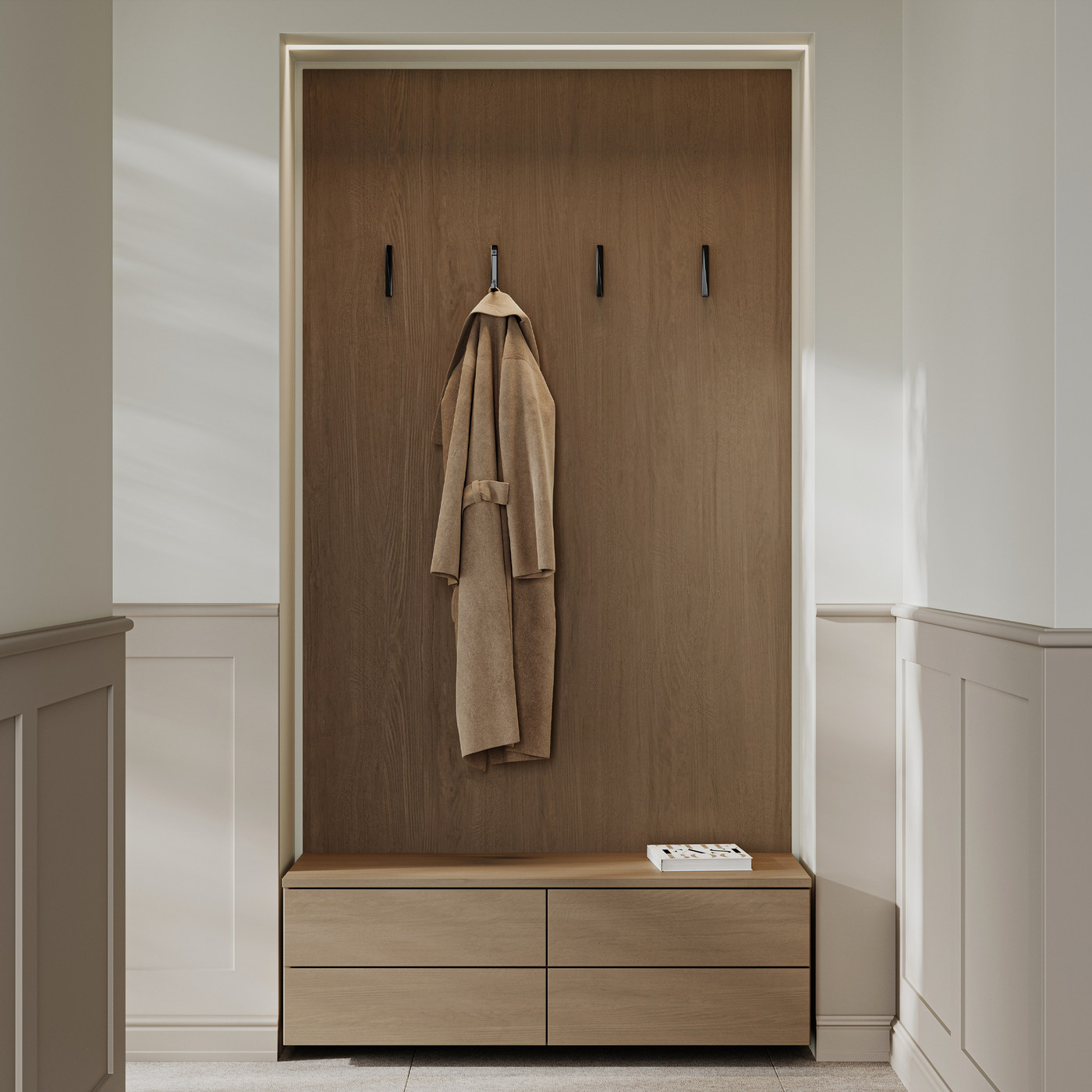 Крючок мебельный однорожковый STEP черный матовый AKS 90289