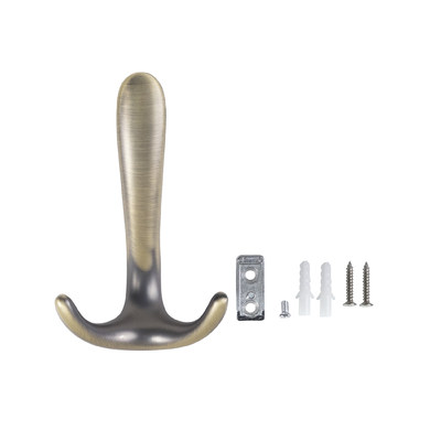 Крючок мебельный трехрожковый ROMA античная латунь матовая AKS 104209