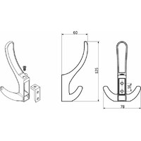 Крючок мебельный трехрожковый ROMA брашированное золото AKS 104206