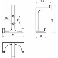 Крючок мебельный трехрожковый TRITON хром матовый AKS 61999