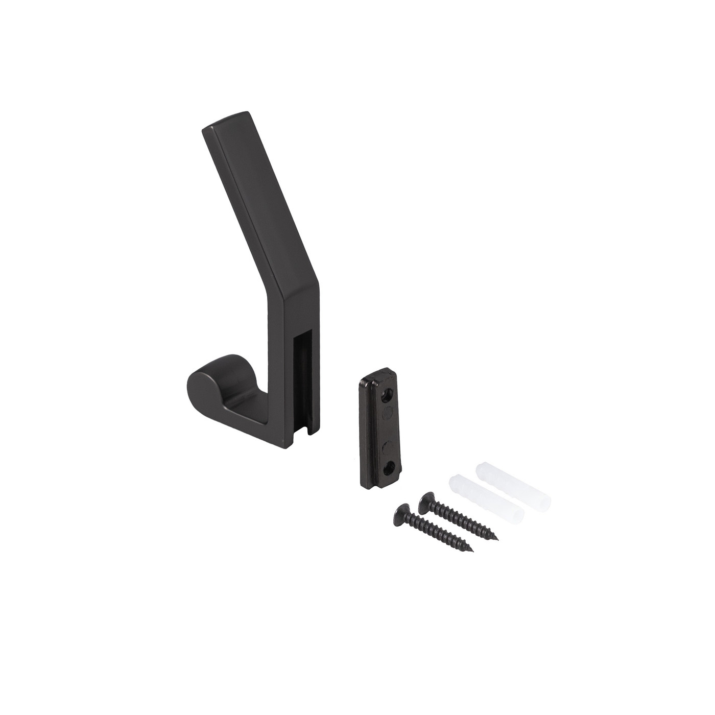 Крючок мебельный двухрожковый PEROLA черный матовый AKS 104186