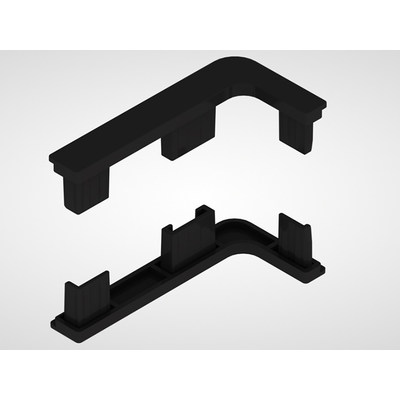 Комплект L-образных заглушек к профилю GOLA L черный, полый, пластик