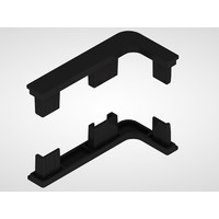 Комплект L-образных заглушек к профилю GOLA L черный, полый, пластик