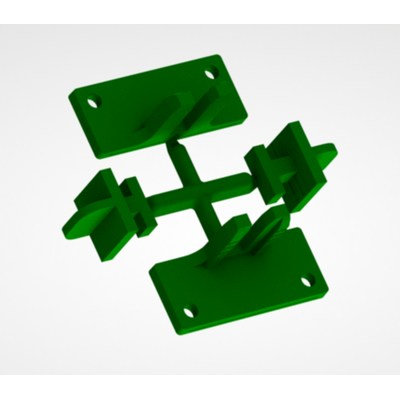 Комплект пластиковых креплений для профиля REHAU под саморез, зеленый (2 шт - 4 элемента)