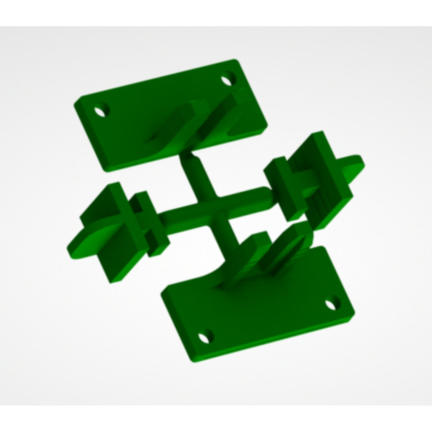 Комплект пластиковых креплений для профиля REHAU под саморез, зеленый (2 шт - 4 элемента)