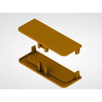 Комплект С-образных заглушек к профилю GOLA С золотой, сплошной, пластик