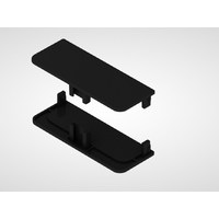 Комплект С-образных заглушек к профилю GOLA С черный, сплошной, пластик