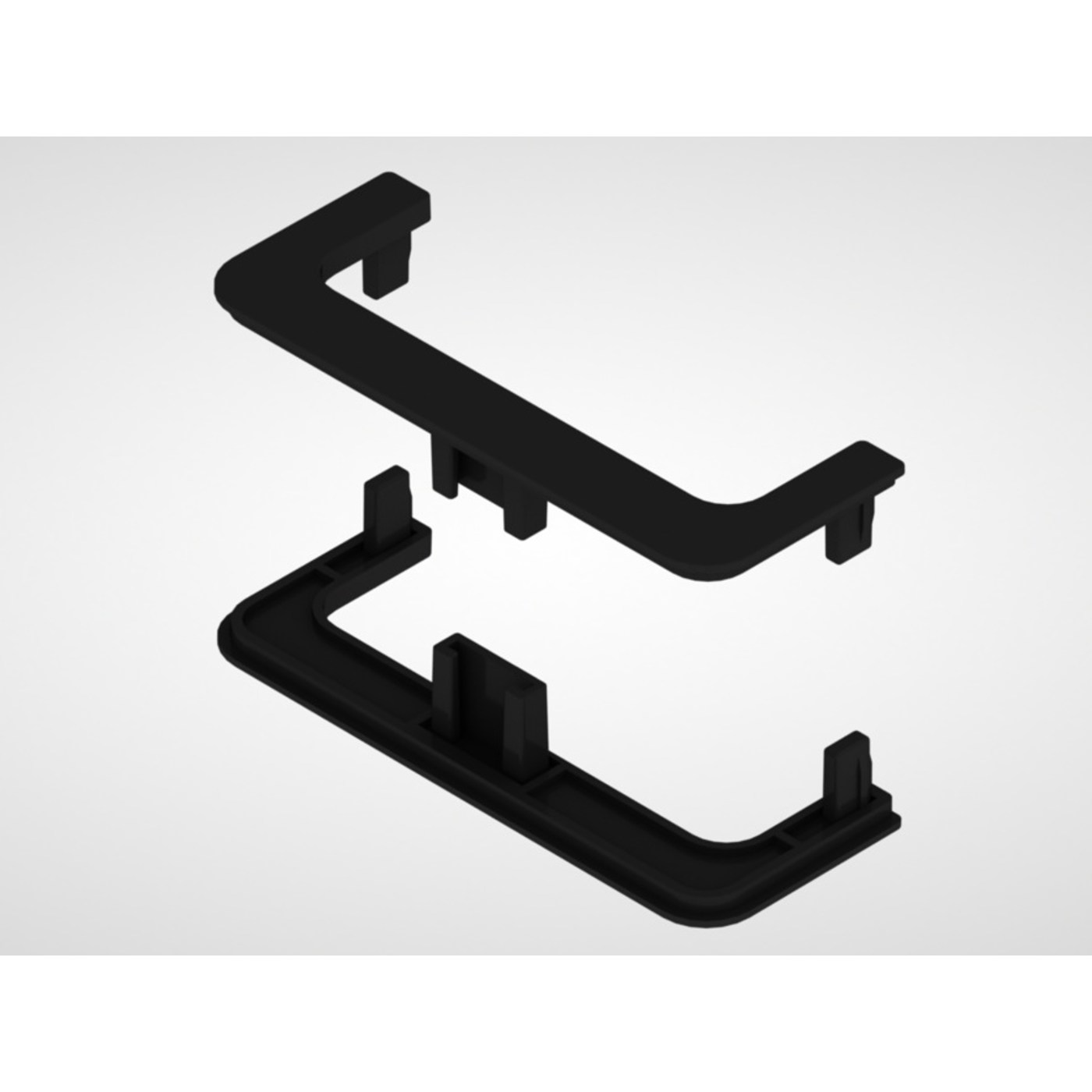 Комплект С-образных заглушек к профилю GOLA С черный, полый, пластик