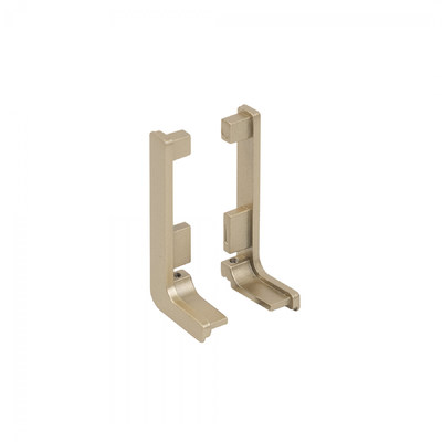 Комплект L-образных заглушек к профилю GOLA L золотой, сплошной, пластик