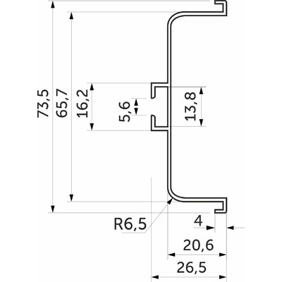 Профиль алюминиевый GOLA C-образный 5,5м, белый, (тип 3) AKS  60419