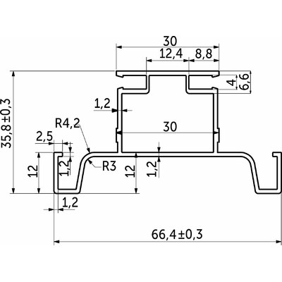 Профиль алюминиевый GOLA вертикальный средний 4,7м, черный, (тип 3) AKS  67676 (снят с пр-ва)
