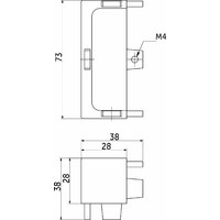 Уголок внутренний С-образный к профилю GOLA, черный (тип 3) AKS 67690