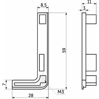 Комплект L-образных заглушек к профилю GOLA, белый (тип 3) AKS  67683