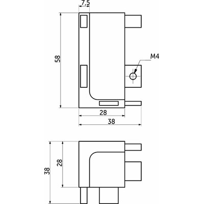Уголок внутренний L-образный к профилю GOLA, серебро (тип 3) AKS 67688