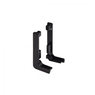 Комплект L-образных заглушек (левая+правая) к профилю GOLA черный AKS 67554