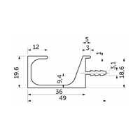 Ручка профиль С-образная 4 м черная матовая AKS 75975