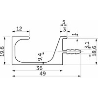 Ручка-профиль С-образная 3,5 м анода натуральная AKS 23254