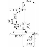 Профиль алюминиевый GOLA L-образный 5,5м, брашированное золото, (тип 3) AKS 85119