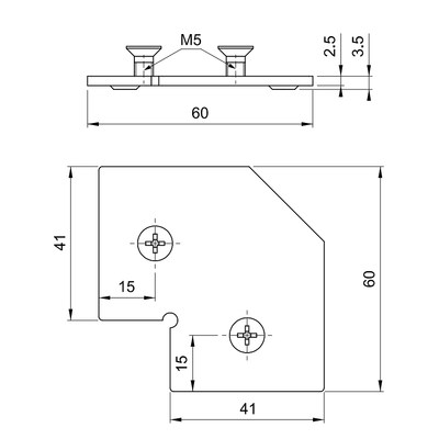 Соединитель угловой к профилю Z-3/Z-4 в комплекте с винтами AKS 23321