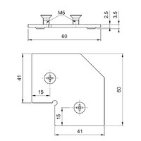 Соединитель угловой к профилю Z-3/Z-4 в комплекте с винтами AKS 23321
