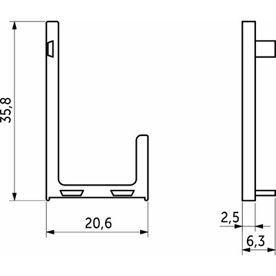 Комплект L-образной заглушек метал. к профилю (67698) лев.+прав. черный З  AKS 67699