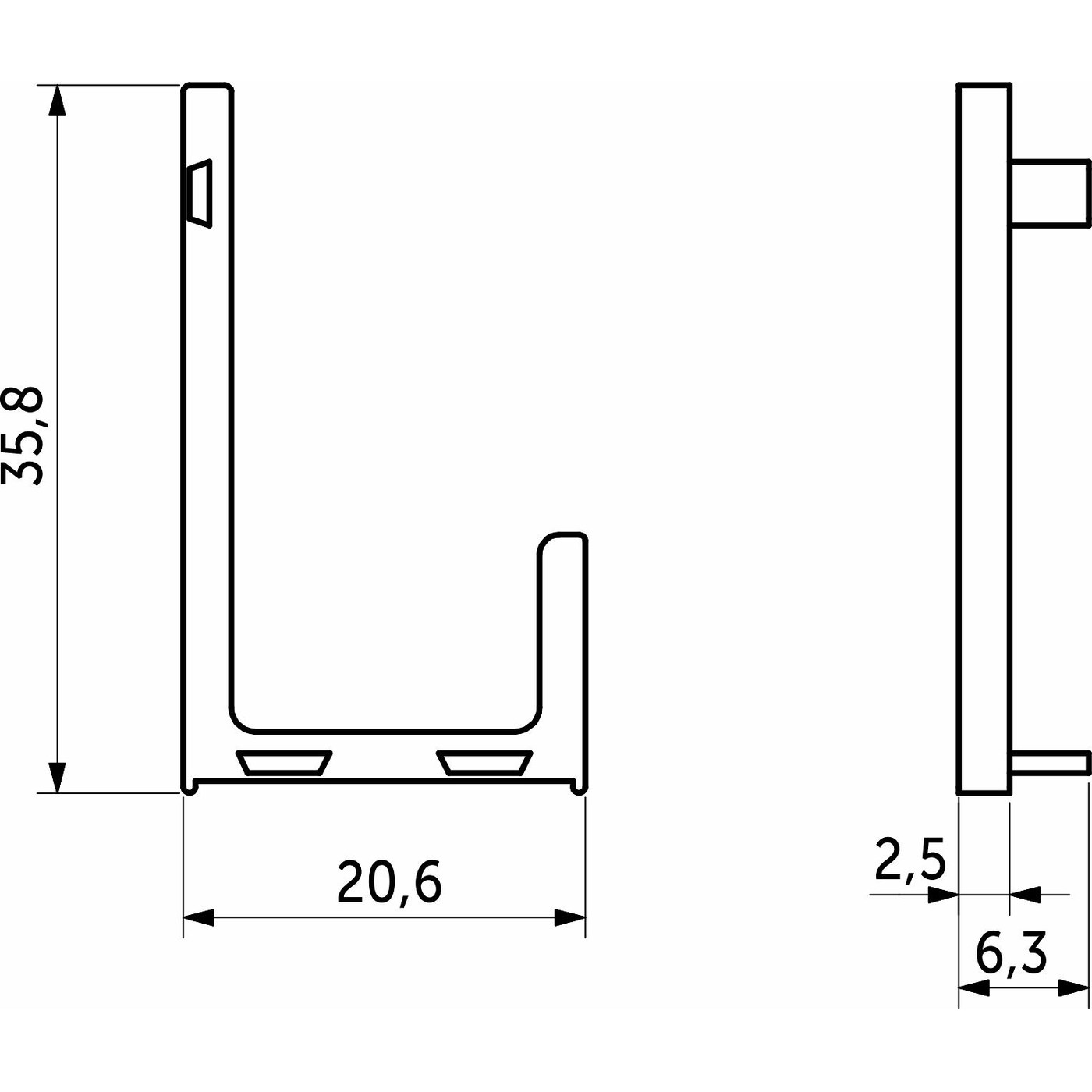 Комплект L-образной заглушек метал. к профилю (67698) лев.+прав. черный З  AKS 67699